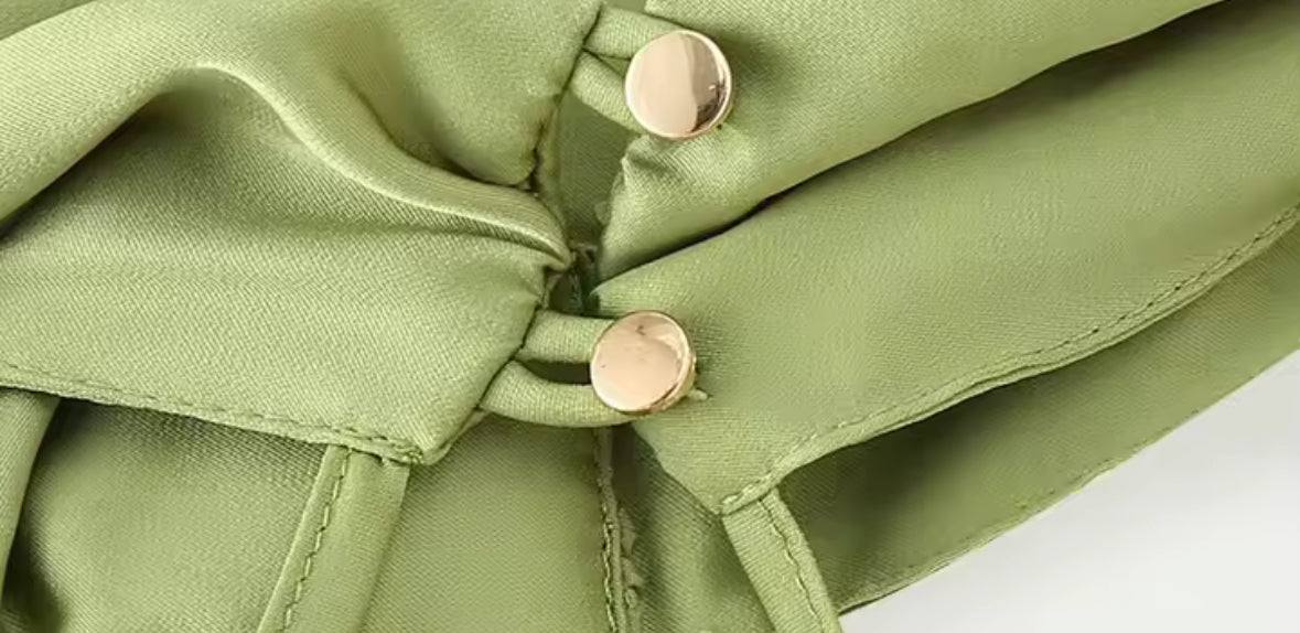 Pistachio Satin Flow Dress
