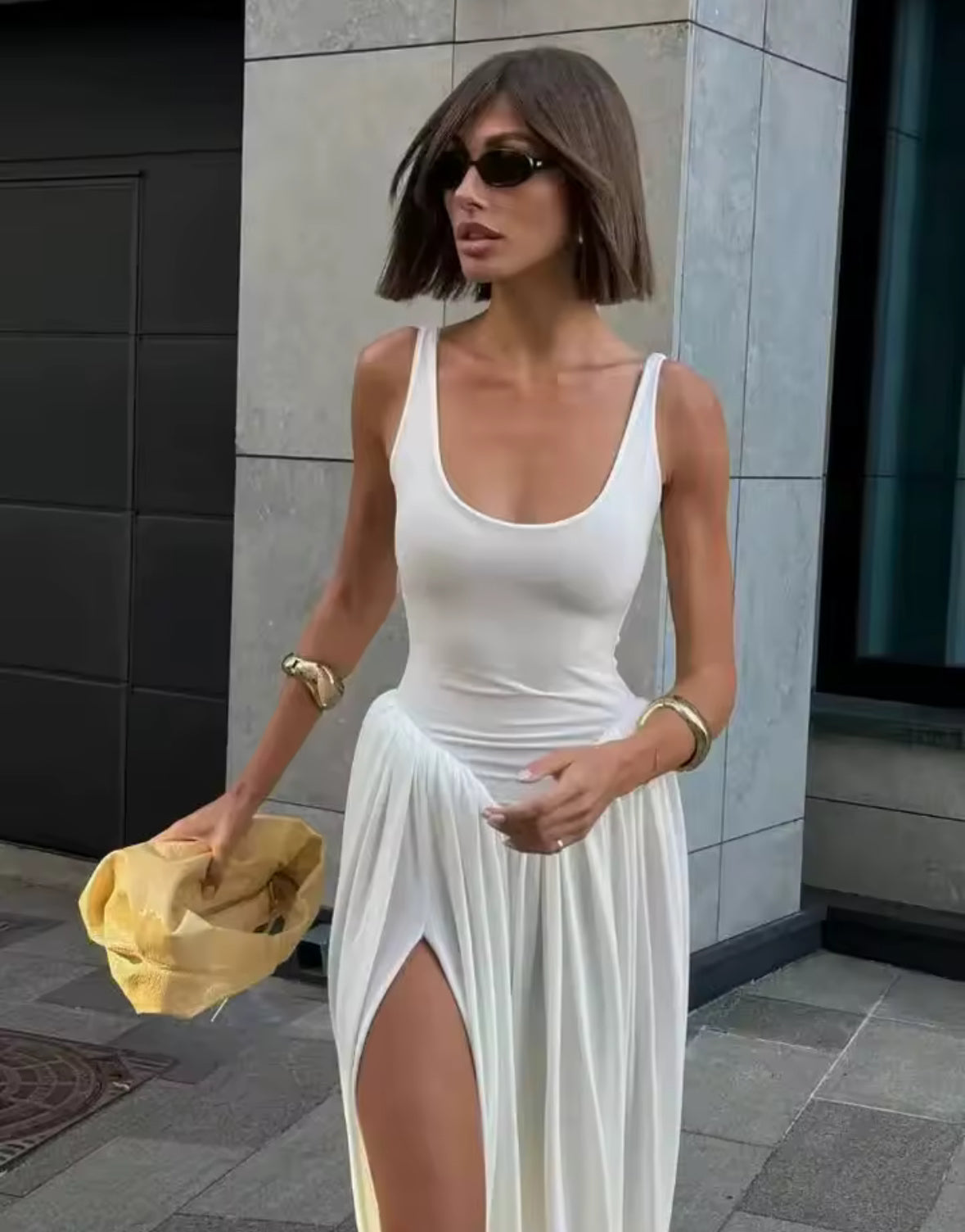 Solea Draped Split Dress