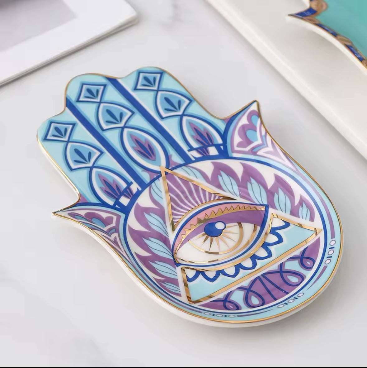 Hamsa Schmuckschale – Stilvolle Keramik mit Böser Blick Design