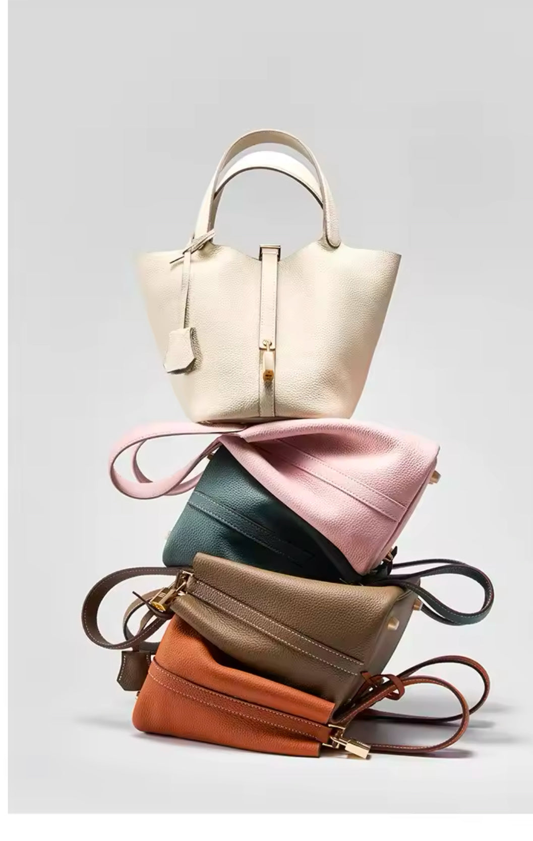 Luxuriöse Bucket Bag aus Echtleder Hochwertiges Design für stilvolle Frauen