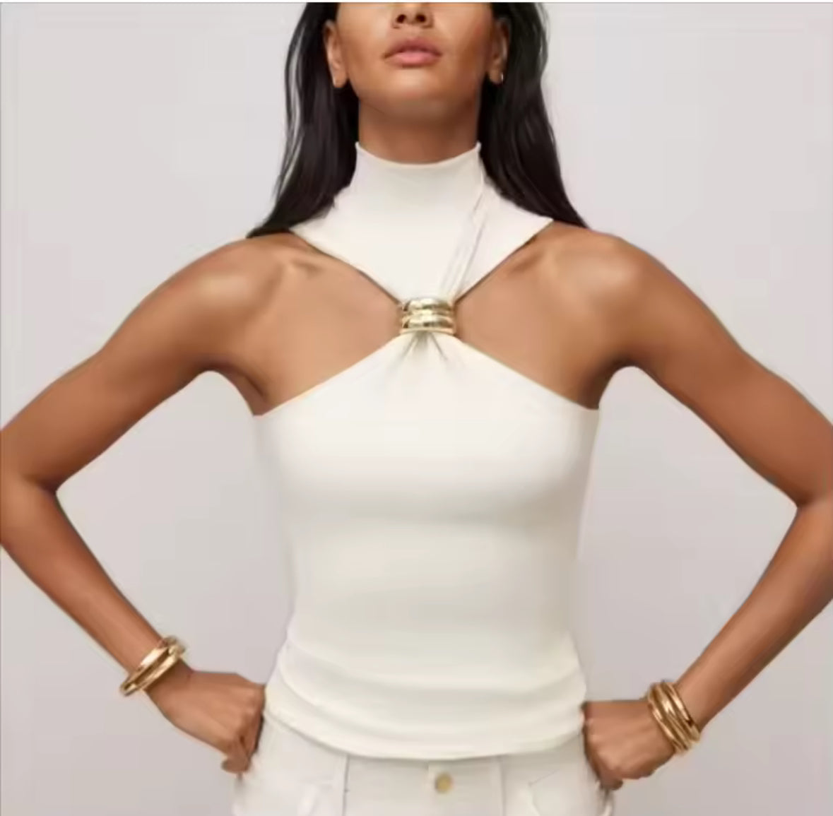 Golden Sculpt Top