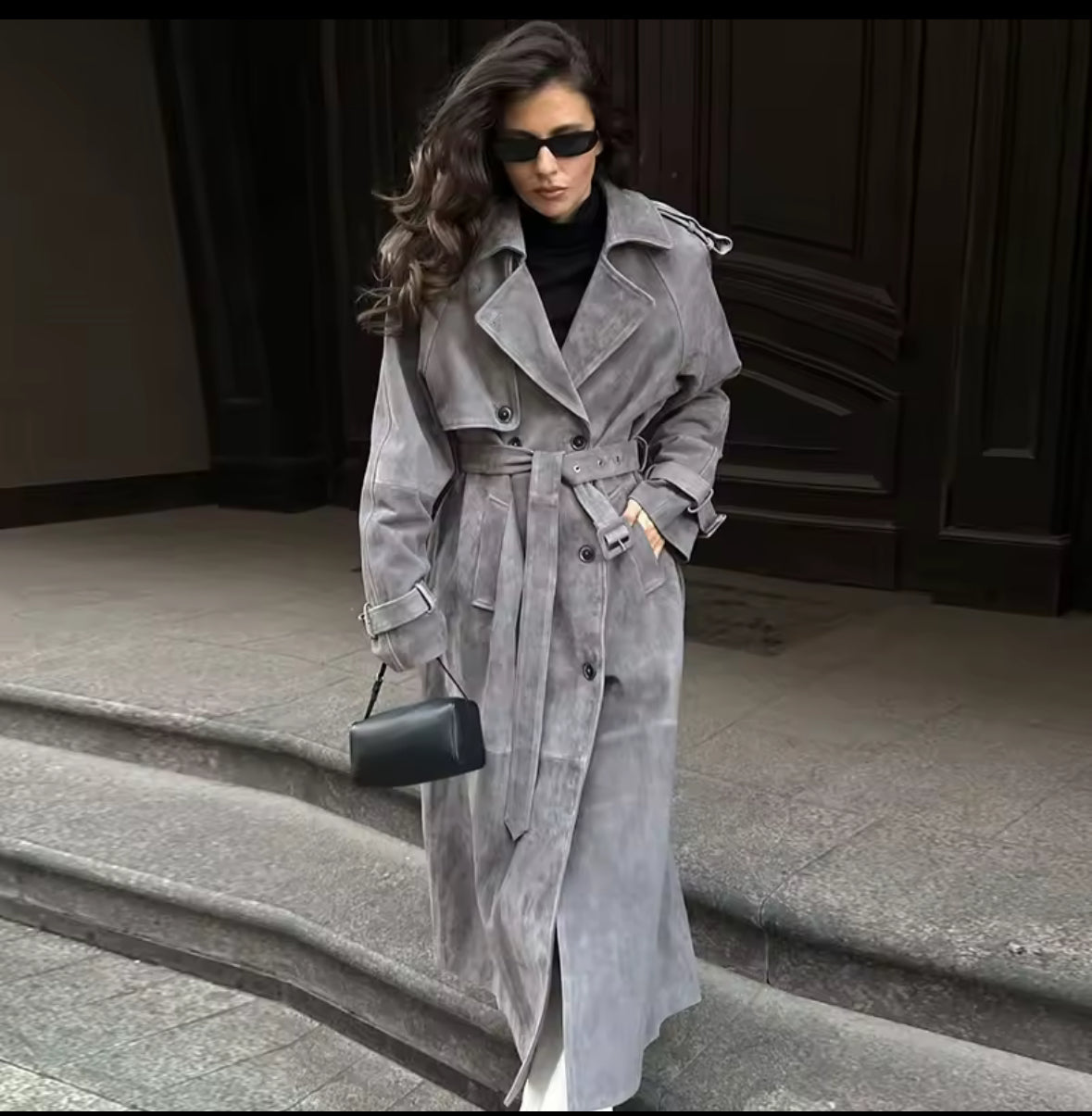 Élégance Suede Trenchcoat