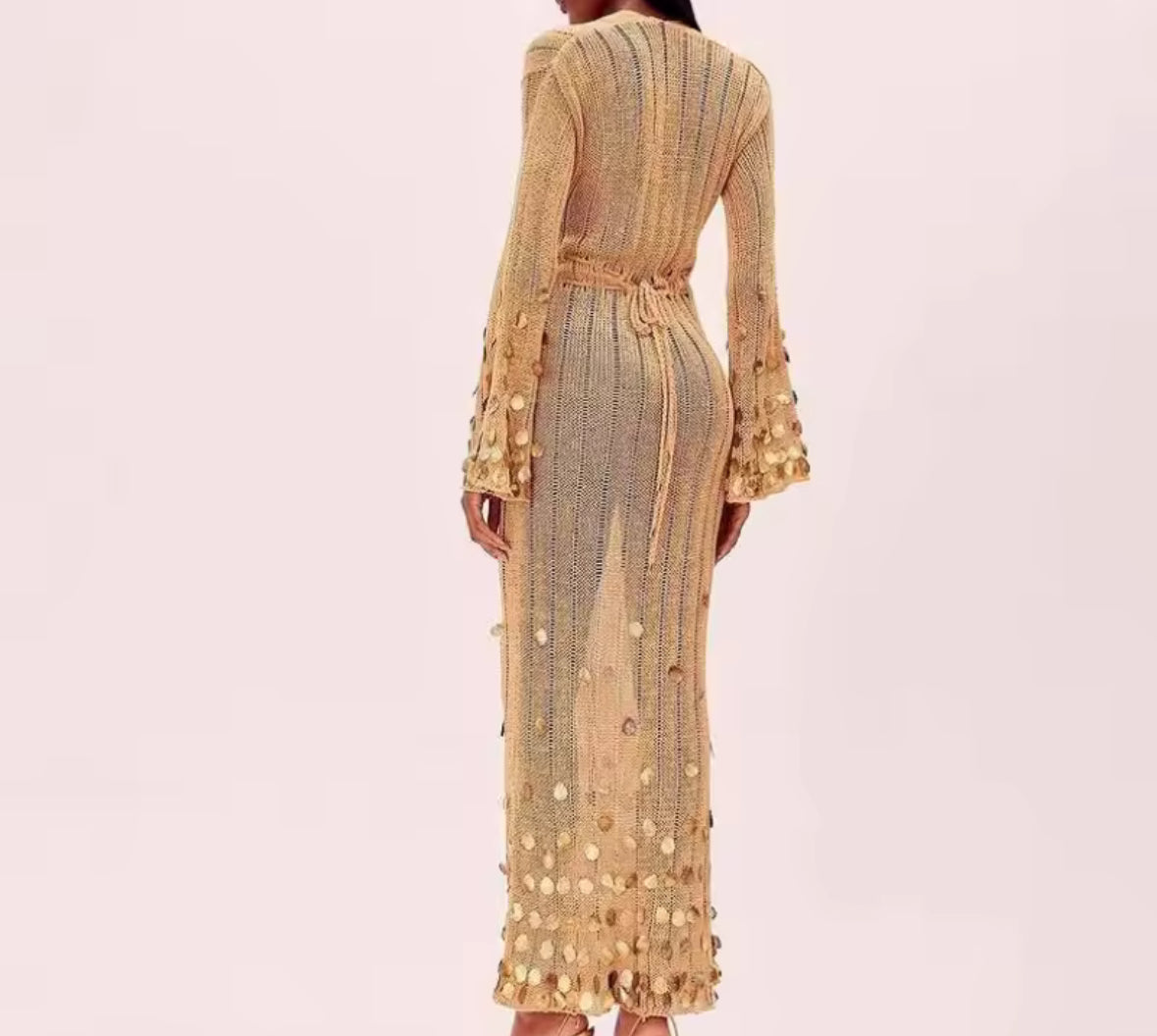 Golden Shell Kaftan Dress
