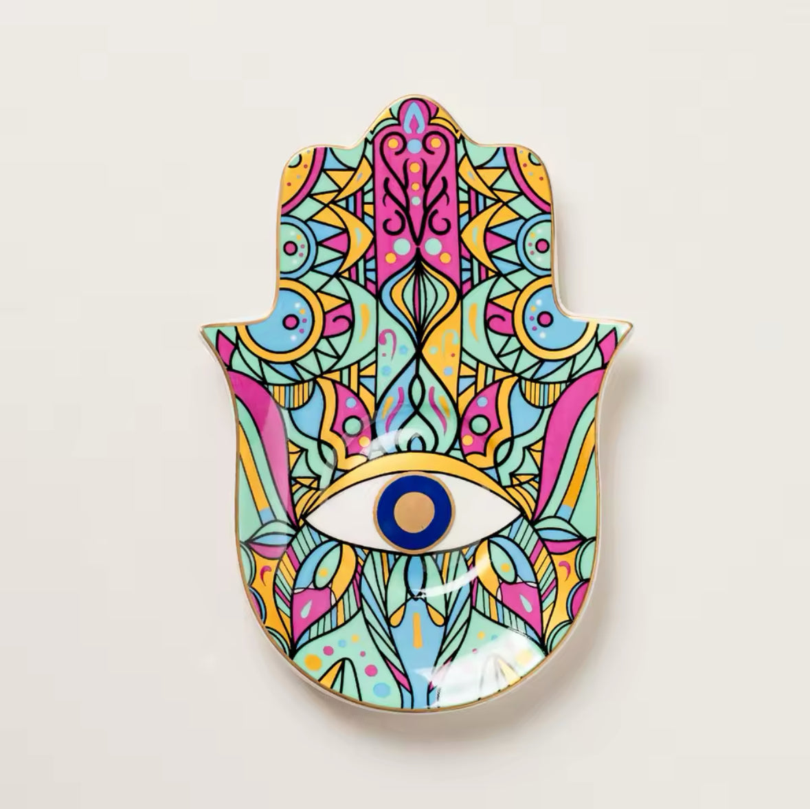 Hamsa Schmuckschale – Stilvolle Keramik mit Böser Blick Design