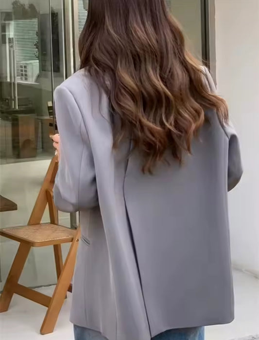 Oversize Blazer in Grey – moderner Damenblazer in Grau