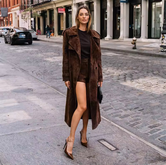 Élégance Suede Trenchcoat
