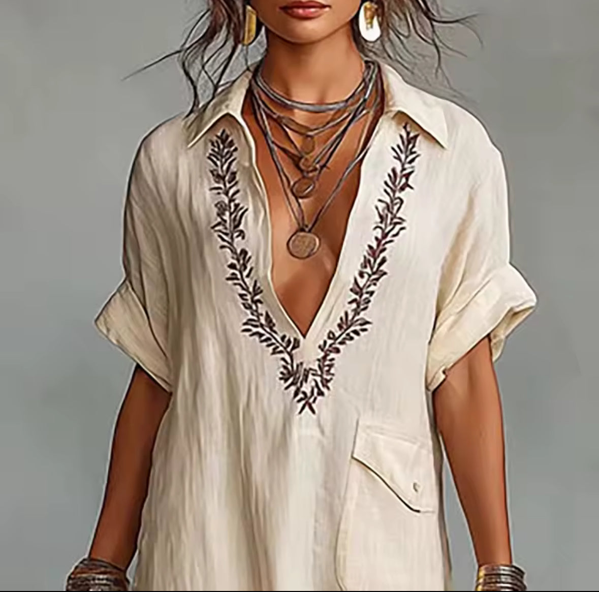 Éloria Linen Boho Maxi Dress