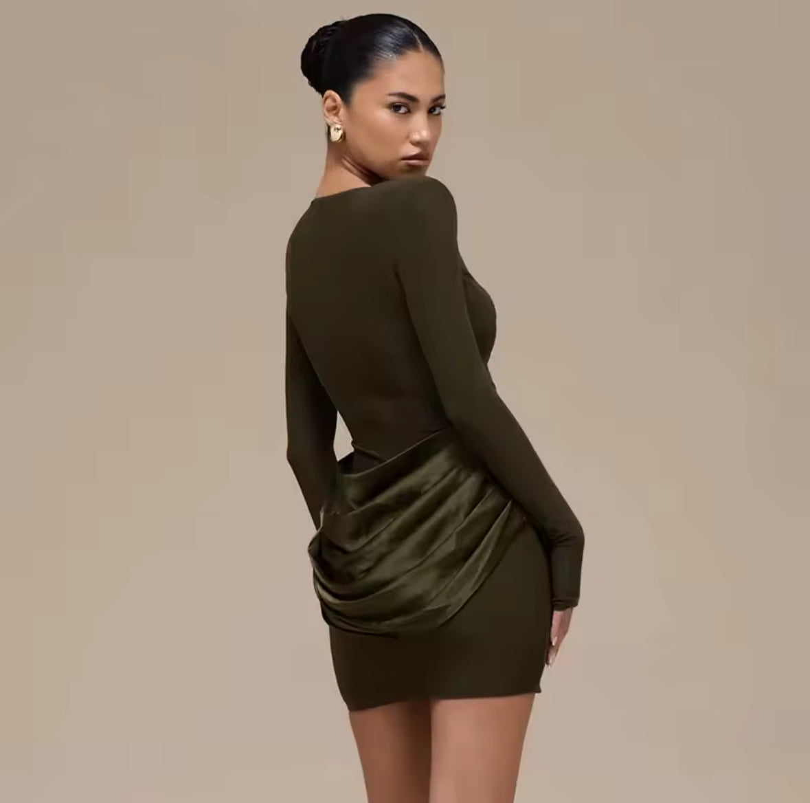 Velvet Drape Hourglass Mini Dress