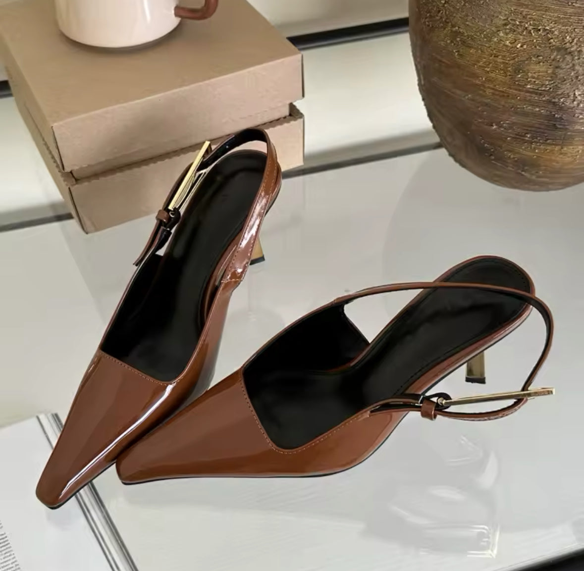 Golden Grace: Slingback-Heels