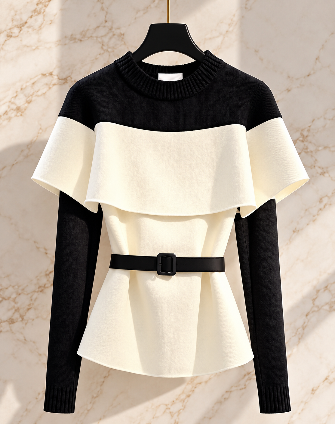 HB Two Tone Volant Top