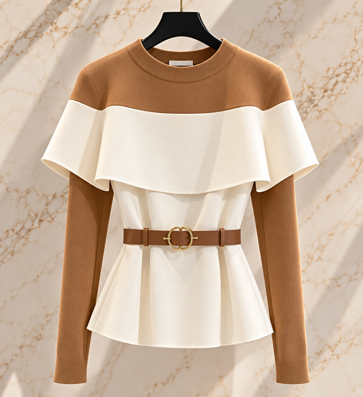 HB Two Tone Volant Top