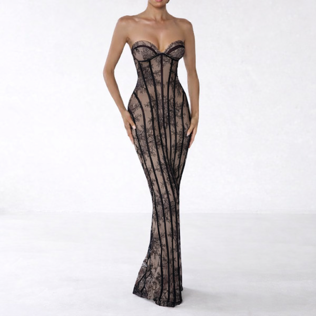 Noir Élégance Corset Dress