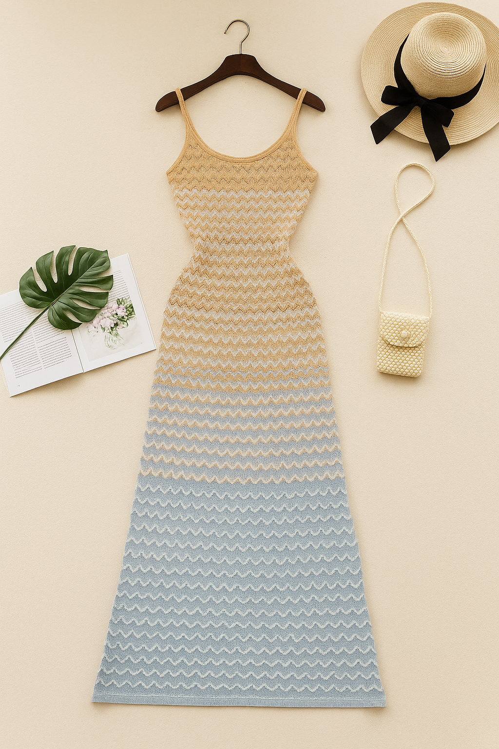 Toskana Wave – Strick Maxikleid