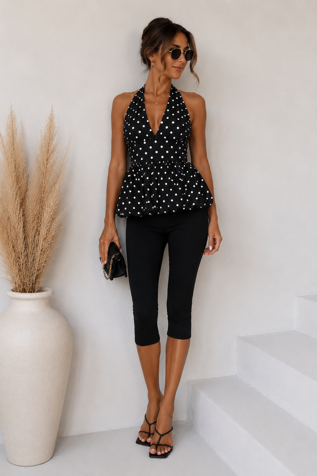 Monaco Dots Halter Top