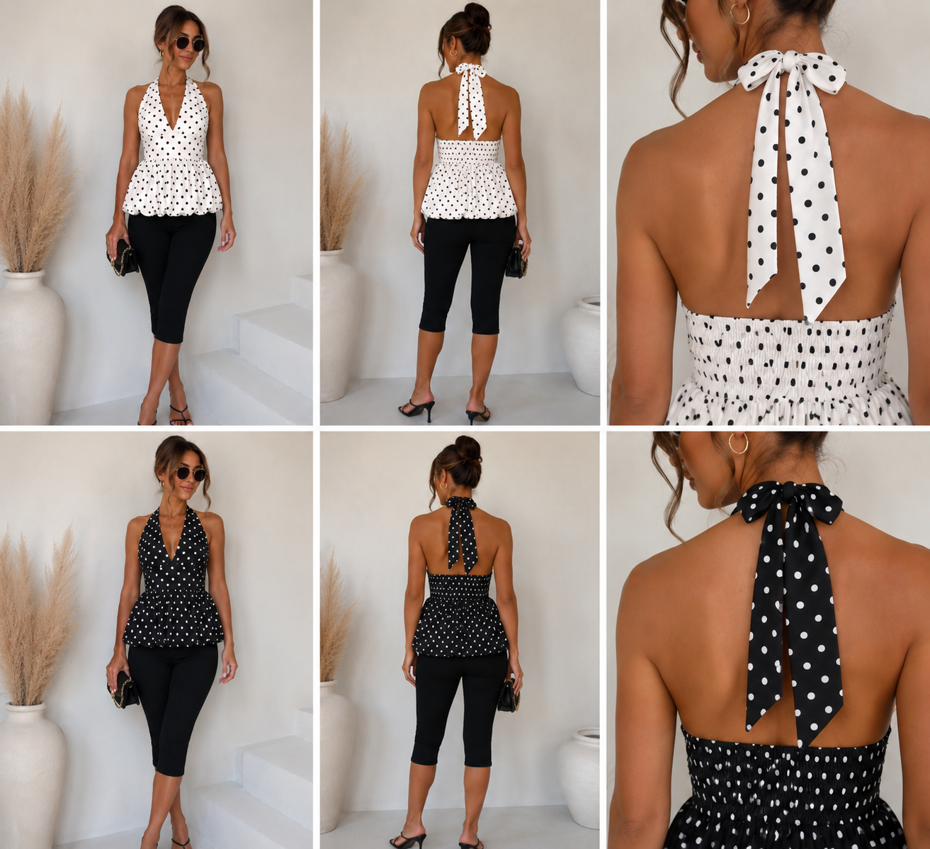 Monaco Dots Halter Top