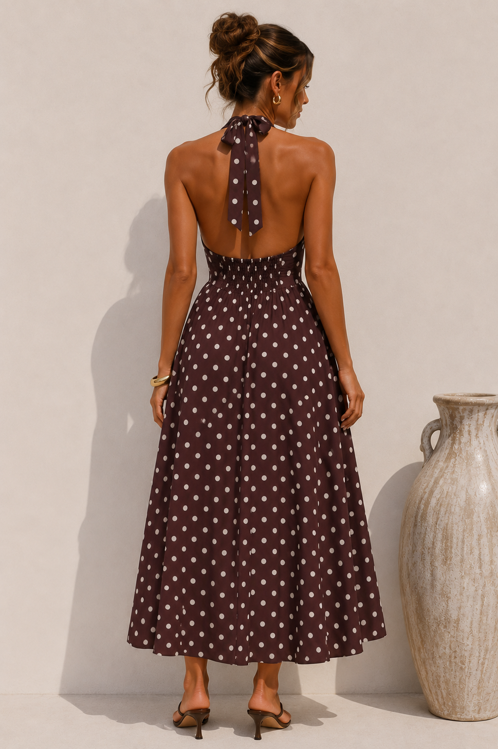 Riviera Dots Halterneck Dress