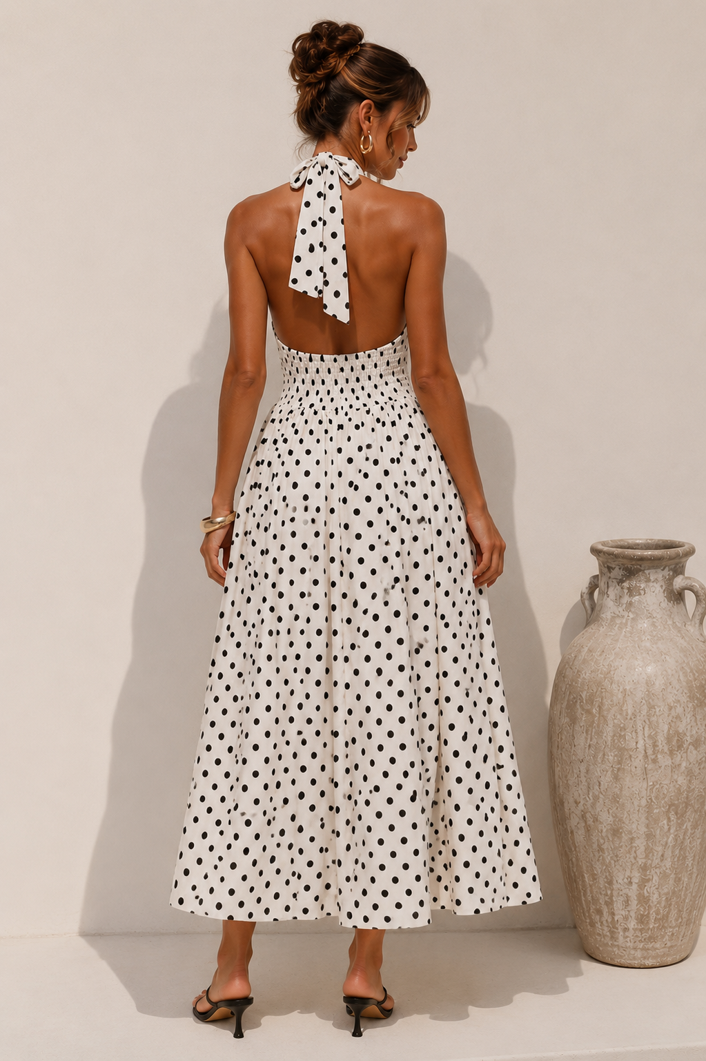 Riviera Dots Halterneck Dress
