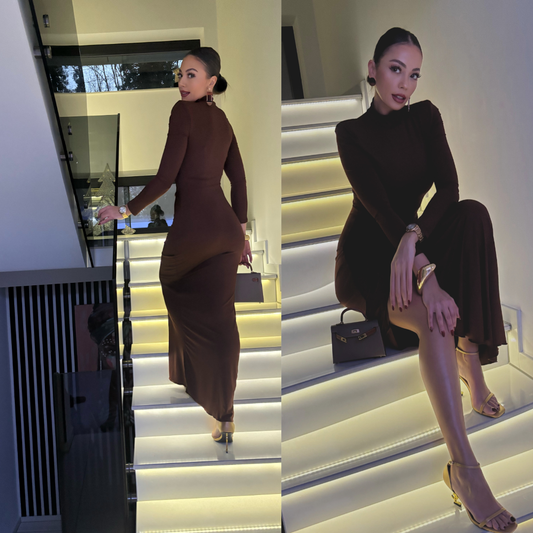 Elegantes Maxikleid mit hohem Schlitz.Dein Statement-Look