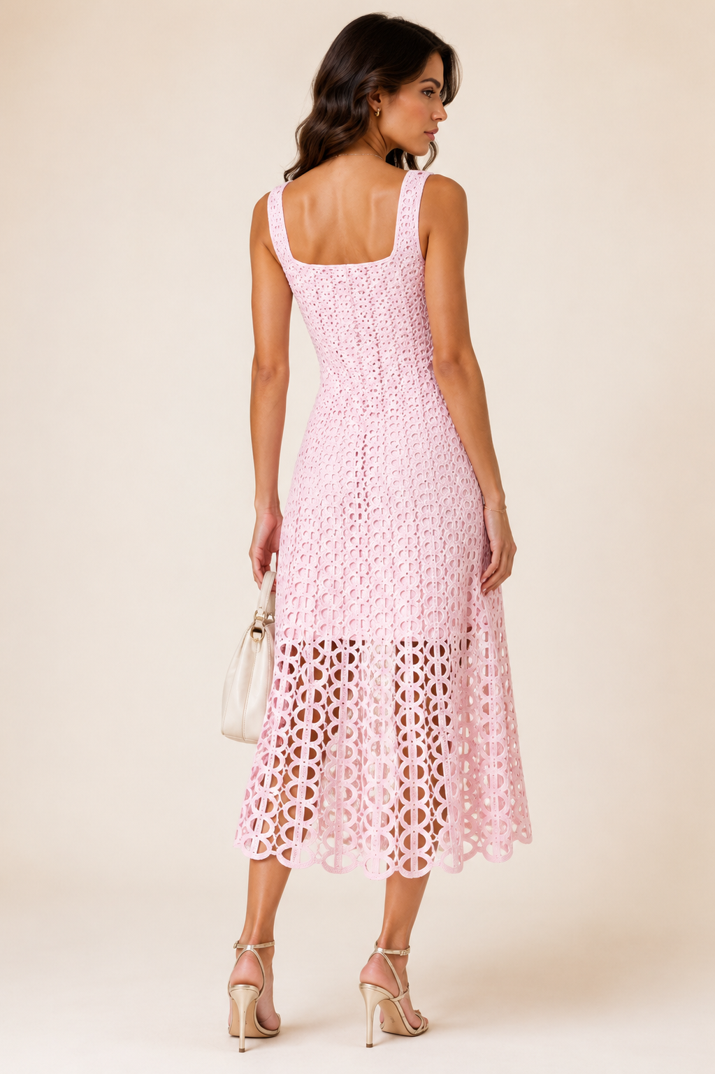 Maje Gehäkeltes Midikleid mit Strass