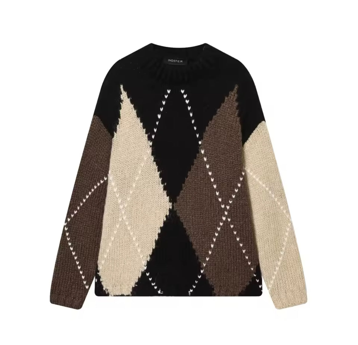 Argyle Cozy Knit Pullover