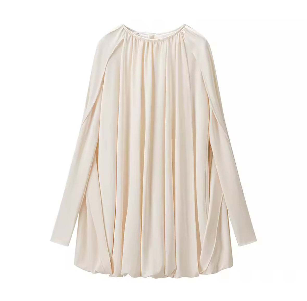 Élise Flow Cape Dress – Cream Edition