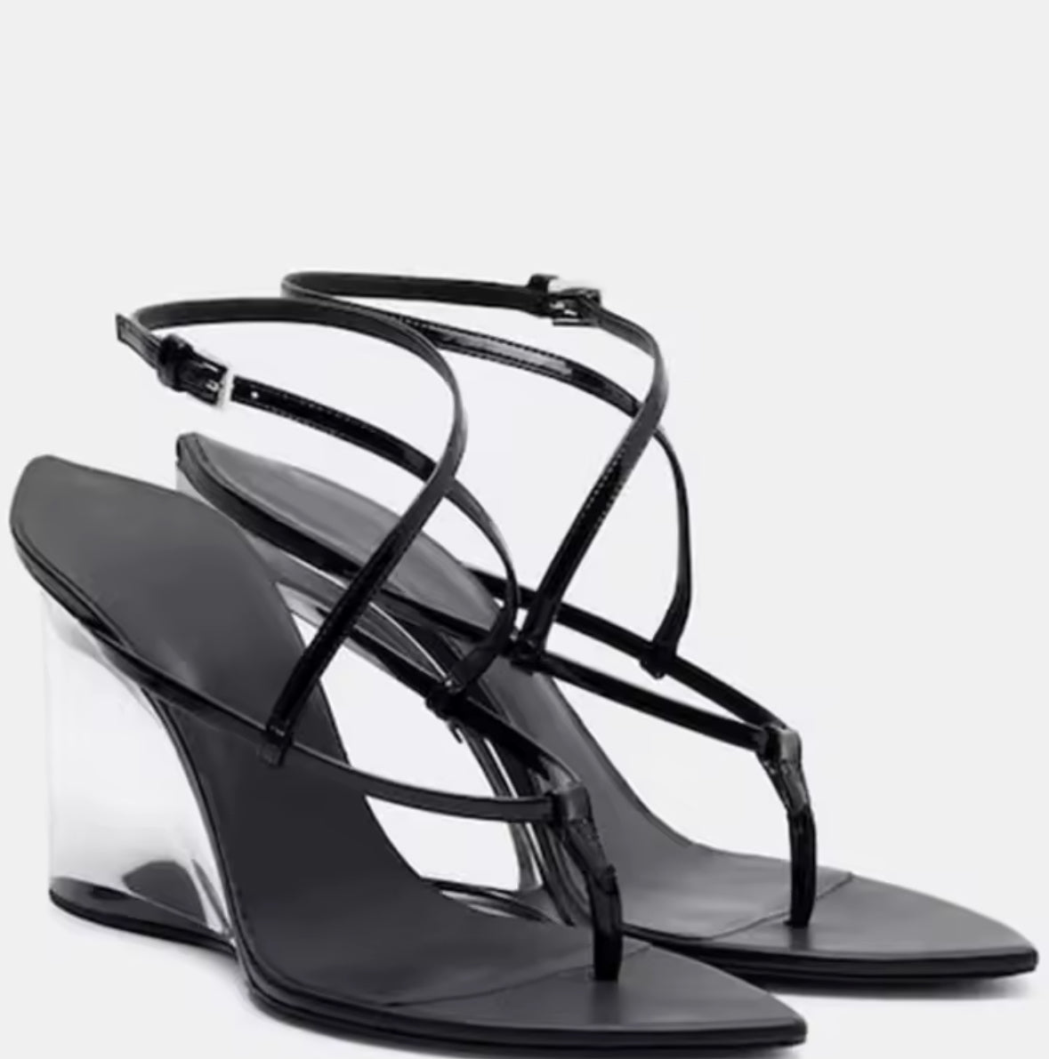Lumière Clear Wedge Sandals